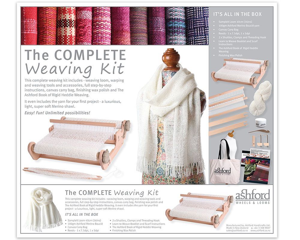 The Complete Weaving Kit Ashford SampleIt Loom and Accessories